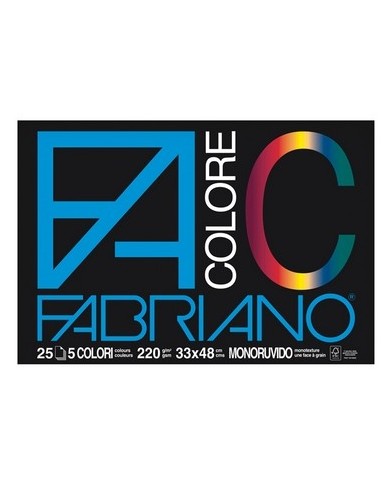Album da disegno Fabriano FACOLORE 33x48 cm 220 g/m² 25 ff - 5 colori (Min.Mul./5)