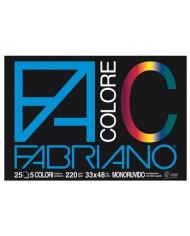 Album da disegno Fabriano FACOLORE 33x48 cm 220 g/m² 25 ff - 5 colori (Min.Mul./5)