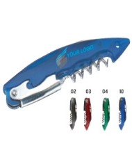 Apribottiglie con cavatappi e taglia-capsula