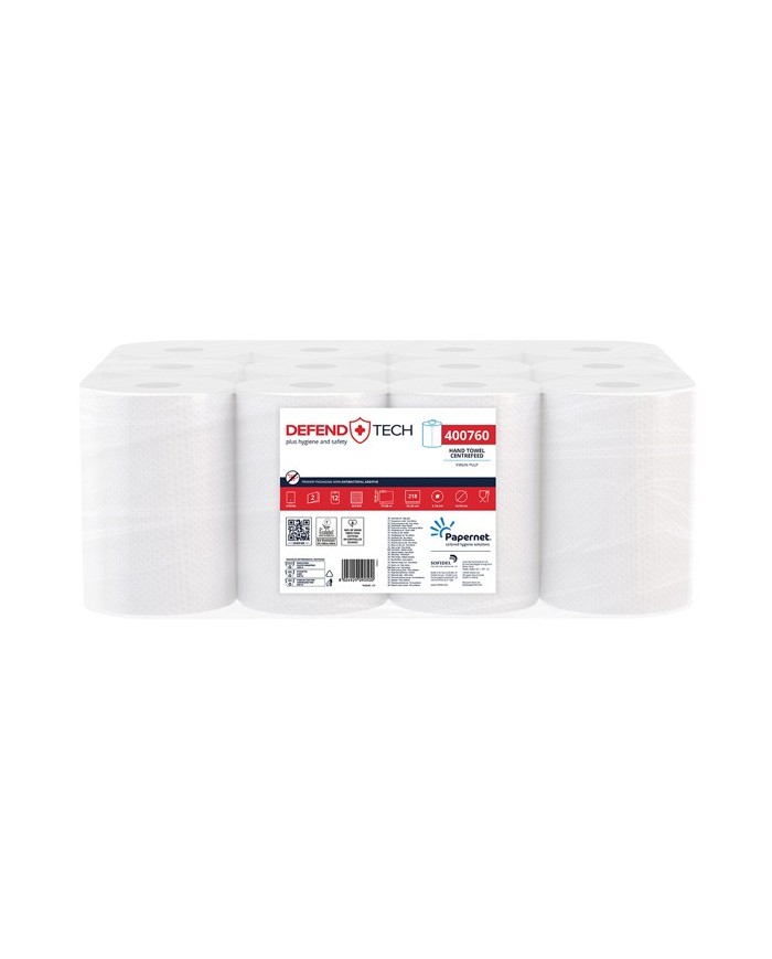 Asciugamani in rotolo Papernet Centrefeed Mini 218strappi (20,9x36,5cm) 77mt 2V Conf. 12 pezzi