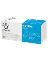 Asciugamani piegati a Z 2 veli 22 gr goffratura a onda 23,4x23 cm bianco Papernet 143foglix20
