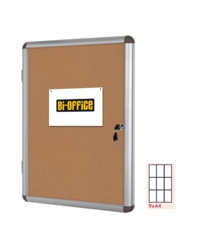 Bacheca in sughero Bi-Office Enclore con cornice in alluminio 9xA4 (verticale)