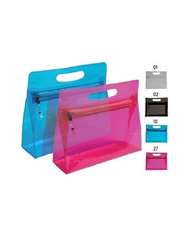 Beauty in PVC trasparente con chiusura a zip e maniglia