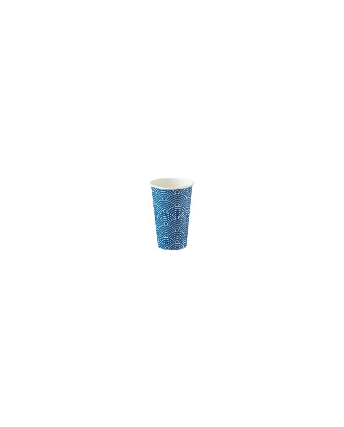 Bicchiere in carta+PE Summer Blu/bianco decorato 470ml Ø9x13cm 1000Pz (50x20)