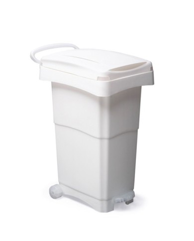 Bidone mobile a pedale 40x65x81cm 80L PPL bianco Mobil Plastic