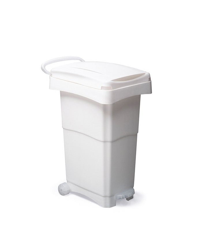 Bidone mobile a pedale 40x65x81cm 80L PPL bianco Mobil Plastic