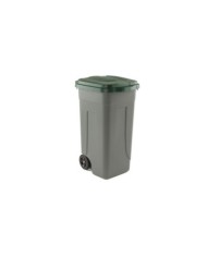 Bidone mobile con chiusura a clip 49x54x85cm 100L grigio/verde Mobil Plastic