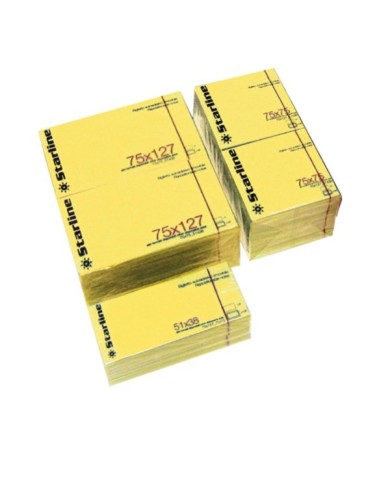 Blocchetto biglietti adesivi giallo 75x125mm 70gr 100 fogli Starline (Min.Mul./12)