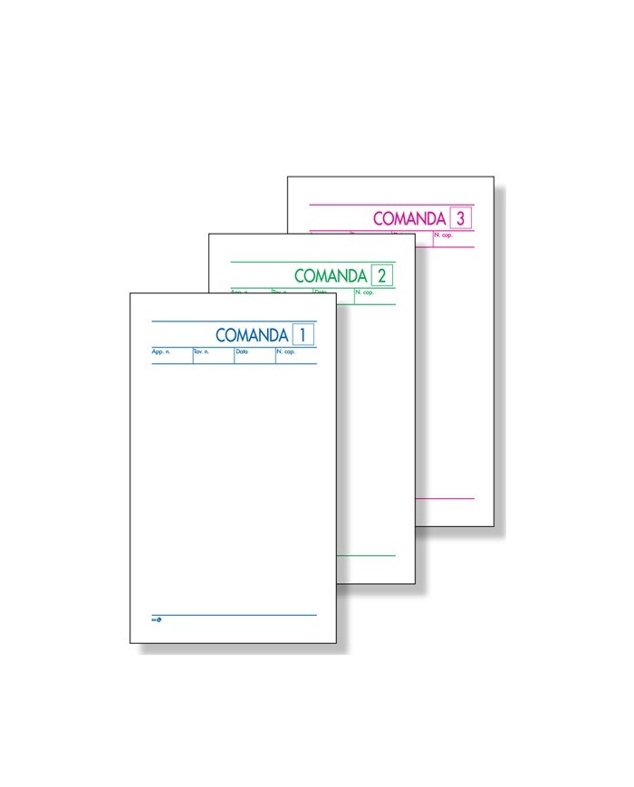 Blocco comande 25 fogli 3 copie autoricalcanti 10x17cm BM (Min.Mul./10)