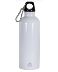 Borraccia in alluminio riciclato (500ml), con tappo inplastica e moschettone