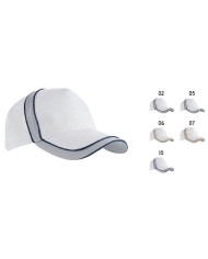 Cappellino in cotone leggero, 5 pannelli con inserto e profilo in contrasto