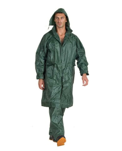 Cappotto impermeabile lungo con cappuccio verde Taglie: M-3XL