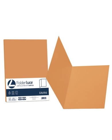 Cartelline semplici Luce 200gr 25x34cm arancio Favini conf. 50 pezzi
