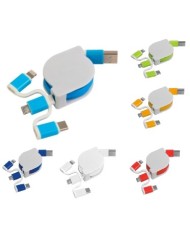 Cavo alimentazione USB-type C/lighting/microUSB retrattile