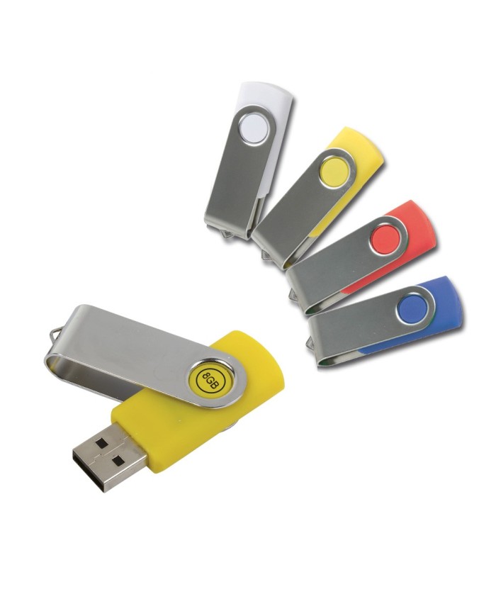 Chiavetta girevole usb 4gb abs gommata/metallo