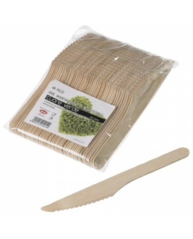 Coltello in legno biodegradabile 16cm 48pz