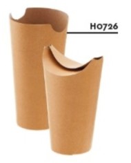 Contenitore per fritti da asporto avana 620ml Ø6,4x17,6cm 50pz