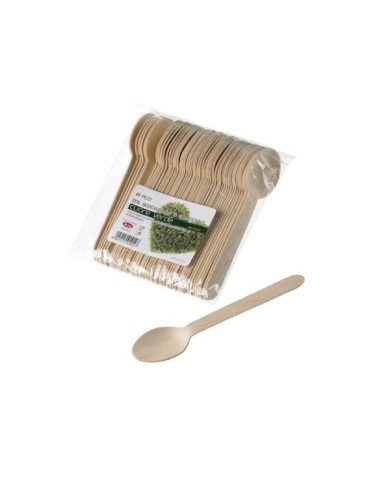 Cucchiaio in legno biodegradabile 16cm 48pz