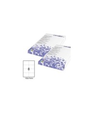 Etichette adesive - in carta - permanenti - 105 x 74 mm - 8 et/fg - 100 fogli - bianco - Starline