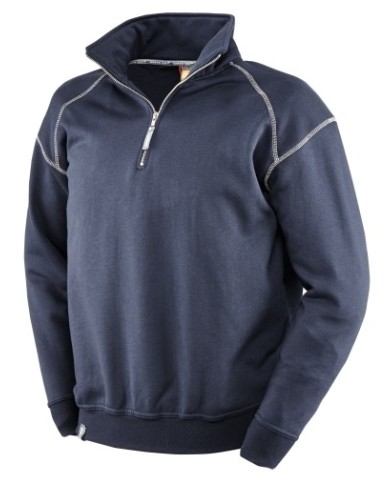 Felpa Cermis blu con cuciture a contrasto bianche tg. S-3XL