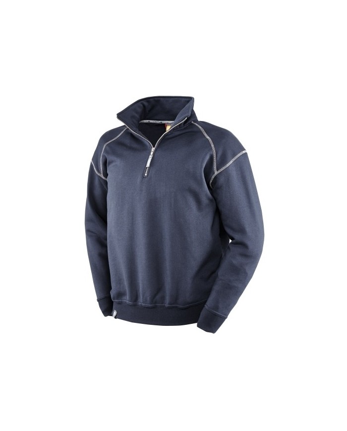 Felpa Cermis blu con cuciture a contrasto bianche tg. S-3XL