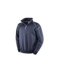 Felpa Cermis blu con cuciture a contrasto bianche tg. S-3XL