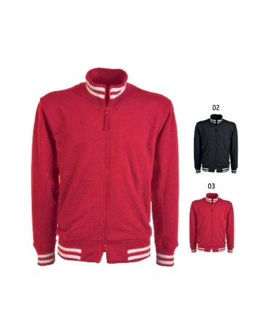 Felpa con zip lunga, doppia riga in contrasto tg.S-XXL