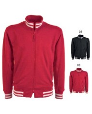 Felpa con zip lunga, doppia riga in contrasto tg.S-XXL