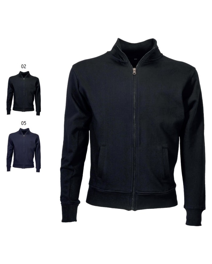 Felpa con zip lunga, tasche laterali tg.S-XXL -Fine serie
