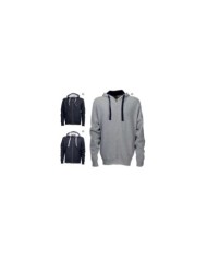 Felpa da uomo a zip intera con cappuccio e 2 tasche frontali canguro Tg.S-XXL