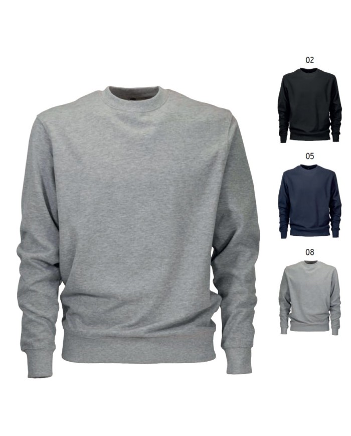 Felpa girocollo tinta unita tg.S-XXL