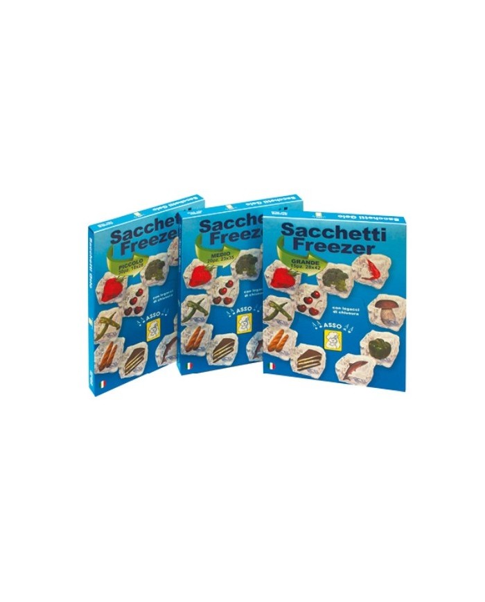 Frigopack sacchetti gelo misure assortite (28x42cm 15pz - 23x35cm 20pz - 18x28cm 30pz)