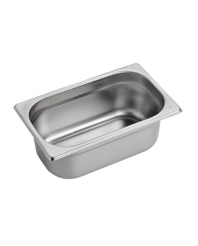 Gastronorm inox AISI 304 bacinella GN 1/4 26,5x16,2cm H10cm 483gr