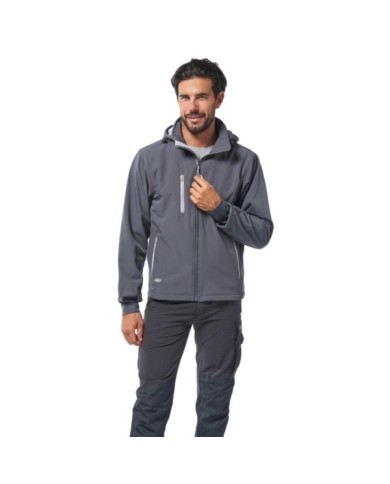 Giacca Nordic grigio con zip argento in soft-shell waterproof Taglie: S/4XL