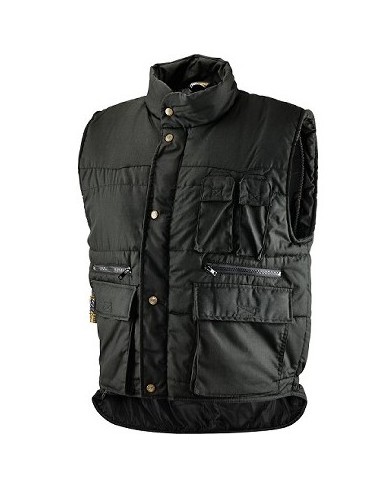 Gilet Annecy cotone poliestere multitasche imbottito Nero Tg.S-M-L-XL-XXL