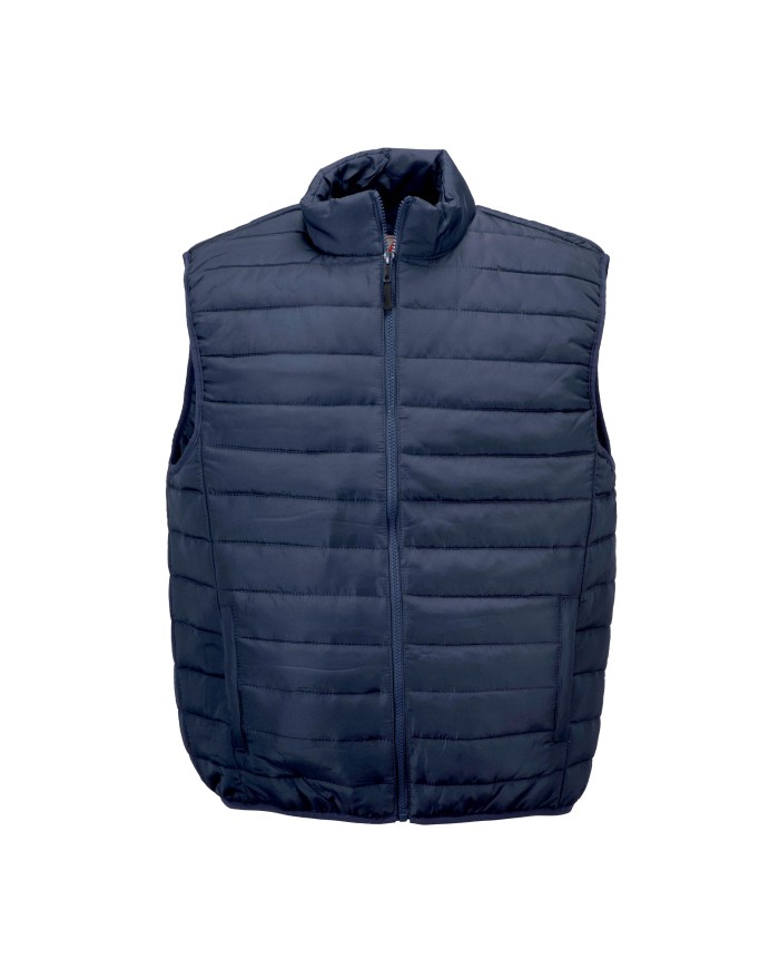 Gilet imbottito in poliestere 50D e foderato in poliestere 210T con 2 tasche chiuse con zip. Blu Taglie:S/M/L/XL/XXL