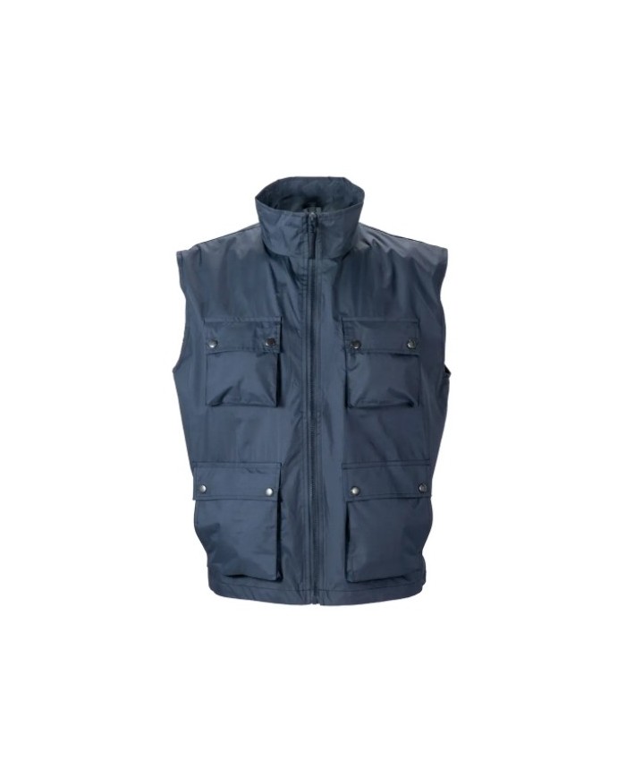 Gilet multitasca in poliestere foderato internamente con rete pongee Tg.S-XXL ---Fine serie