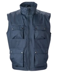 Gilet multitasca in poliestere foderato internamente con rete pongee Tg.S-XXL ---Fine serie