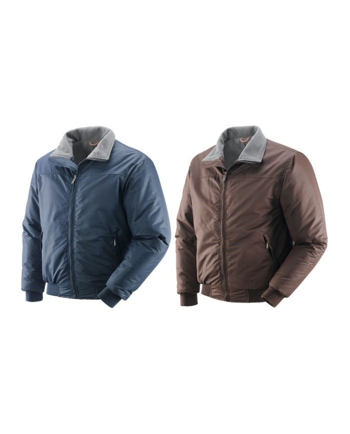 Giubbino New Bristol in poly/pu foderato in pile blu Tg.S-XXL