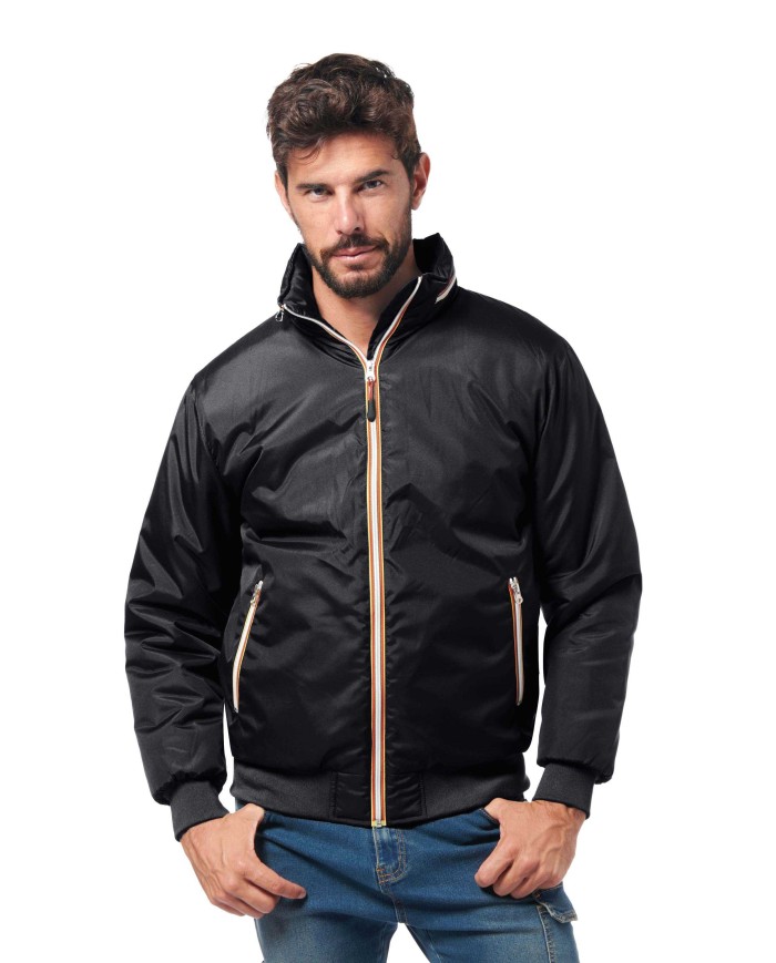 Giubbino Salomon5 in nylon imbottito nero con cerniera in contrasto Taglia: Dalla S alla XXXL