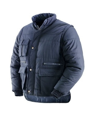 Giubbino Savoia cotone poliestere multitasche maniche staccabili blu Tg.S-M-L-XL-XXL