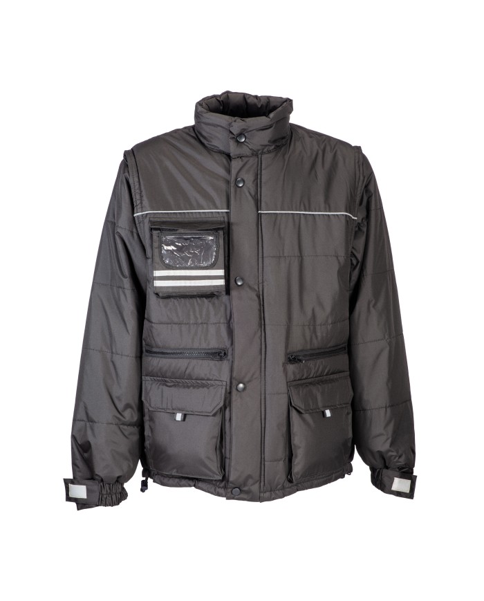 Giubbotto imbottito in poliestere pongee nero Taglie S