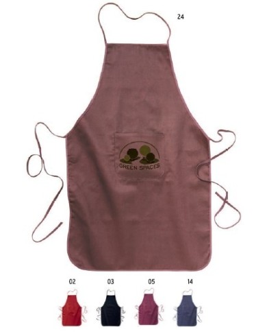 Grembiule lungo in 30 % cotone/70 % poliestere (180g/m2), 60x92 cm con tasca frontale