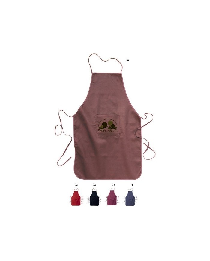 Grembiule lungo in 30 % cotone/70 % poliestere (180g/m2), 60x92 cm con tasca frontale