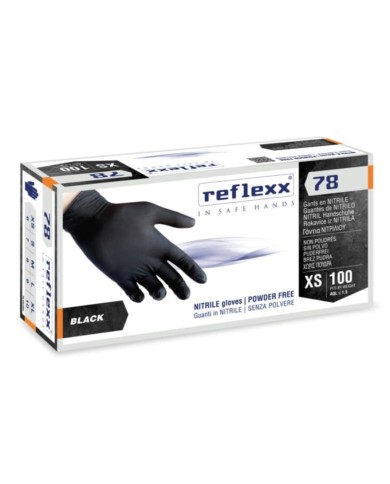 Guanti monouso nitrile nero senza polvere R78 4gr 100pz
