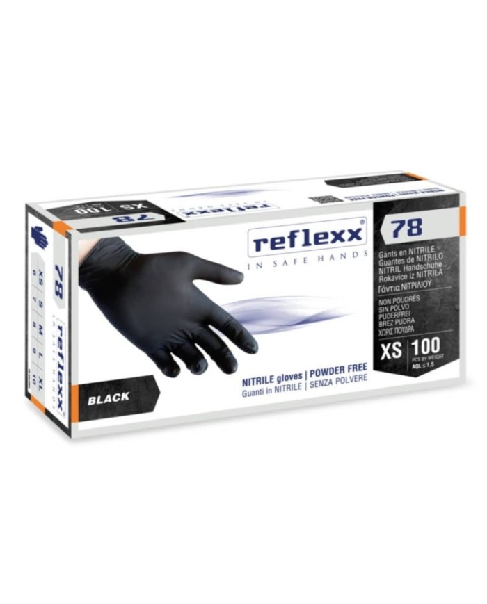 Guanti monouso nitrile nero senza polvere R78 4gr 100pz