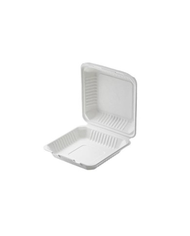 Hamburger box compostabile in polpa di cellulosa 23x22x9,5cm 4300ml 25pz