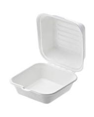 Hamburger box in polpa di cellulosa 15x15x8,5cm 800ml 50pz