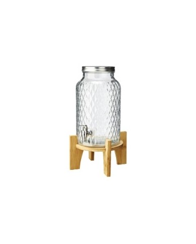 Jar in vetro con decoro base in bambù 5,6l 41x23x23cm