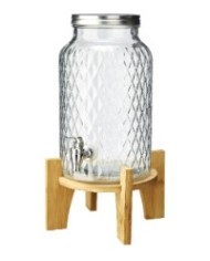 Jar in vetro con decoro base in bambù 5,6l 41x23x23cm